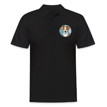Parson Russell Terrier Dog Breed Watercolor Glass - Men's Polo Shirt - black - Front - Kai (181cm)