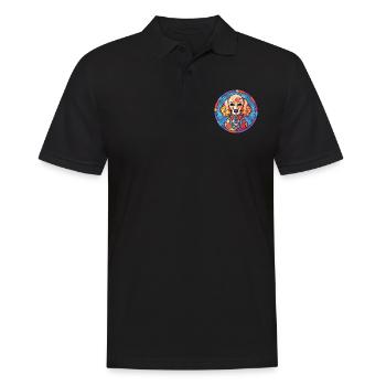 Pudel-Hunderasse Bunte Aquarell-Illustration - Männer Poloshirt - Schwarz - Vorne - Kai (181cm)