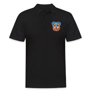 Hokkaido Japanische Hunderasse Buntes Aquarell - Männer Poloshirt - Schwarz - Vorne - Kai (181cm)