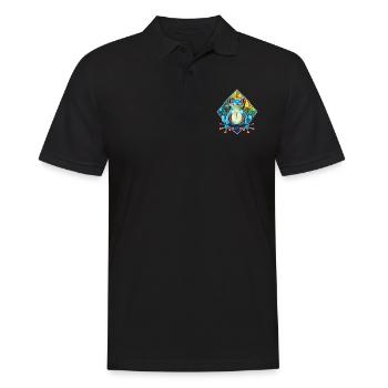 Bunte Aquarell-Tierhaustierillustration des Frosches - Männer Poloshirt - Schwarz - Vorne - Kai (181cm)