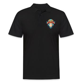 Singe ouistiti coloré aquarelle Animal Cartoon - Polo Homme - noir - Devant - Kai (181cm)