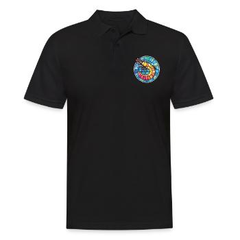 Shrimp Colorful Watercolor Animal Pet Illustration - Men's Polo Shirt - black - Front - Kai (181cm)