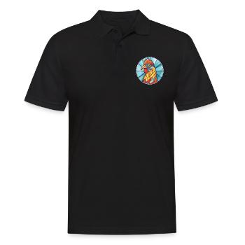 Huhn buntes Aquarell Tier Illustration - Männer Poloshirt - Schwarz - Vorne - Kai (181cm)