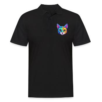 Bombay Cat Breed Aquarelle Cartoon Kawaii Pet - Polo Homme - noir - Devant - Kai (181cm)