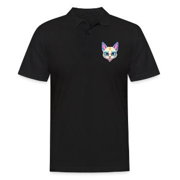 Tonkinois chat race aquarelle dessin animé kawaii animal de compagnie - Polo Homme - noir - Devant - Kai (181cm)