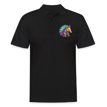 Gürteltier Bunte Aquarell-Karikatur Kawaii Anima - Männer Poloshirt - Schwarz - Vorne - Kai (181cm)
