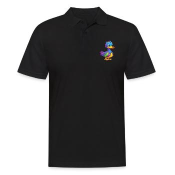 Ente buntes Aquarell Cartoon Kawaii Tier - Männer Poloshirt - Schwarz - Vorne - Kai (181cm)