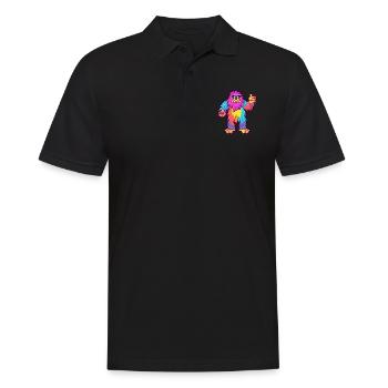 Bigfoot Buntes Aquarell Cartoon Kawaii Tier - Männer Poloshirt - Schwarz - Vorne - Kai (181cm)