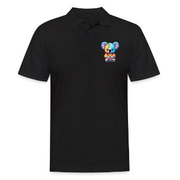 Koala Buntes Aquarell Cartoon Kawaii Tier - Männer Poloshirt - Schwarz - Vorne - Kai (181cm)