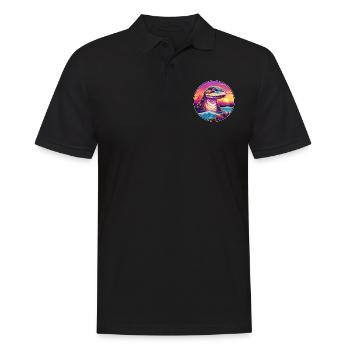 Anakonda Buntes Aquarell Cartoon Kawaii Tier - Männer Poloshirt - Schwarz - Vorne - Kai (181cm)