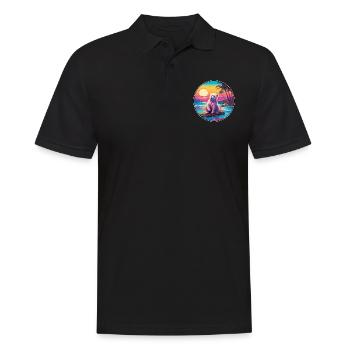 Ours Aquarelle Colorée Dessin Animé Kawaii Animal - Polo Homme - noir - Devant - Kai (181cm)