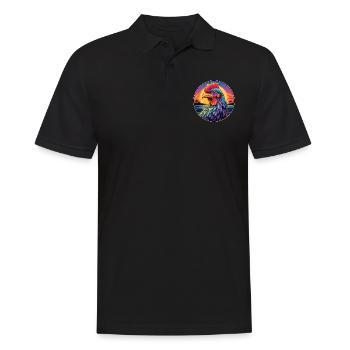 Huhn buntes Aquarell Cartoon Kawaii Tier - Männer Poloshirt - Schwarz - Vorne - Kai (181cm)