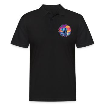 Éléphant Aquarelle Colorée Dessin Animé Kawaii Animal - Polo Homme - noir - Devant - Kai (181cm)