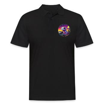 Salamandre Coloré Aquarelle Dessin Animé Kawaii Animal de compagnie - Polo Homme - noir - Devant - Kai (181cm)