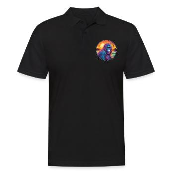 Orang-Utan Buntes Aquarell Cartoon Kawaii Haustier - Männer Poloshirt - Schwarz - Vorne - Kai (181cm)
