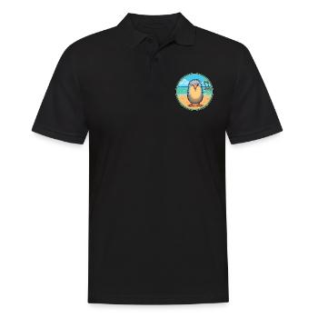 Kiwi Aquarell Cartoon Kawaii Clipart Tier - Männer Poloshirt - Schwarz - Vorne - Kai (181cm)