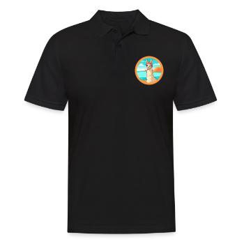 Lama Aquarell Cartoon Kawaii Clipart Tier - Männer Poloshirt - Schwarz - Vorne - Kai (181cm)