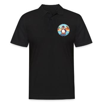 Pinguin Aquarell Cartoon Kawaii Clipart Tier - Männer Poloshirt - Schwarz - Vorne - Kai (181cm)