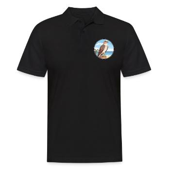 Falcon Watercolor Cartoon Kawaii Clipart Animal - Men's Polo Shirt - black - Front - Kai (181cm)
