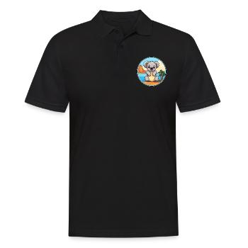 Koala Aquarell Cartoon Kawaii Clipart Tier - Männer Poloshirt - Schwarz - Vorne - Kai (181cm)