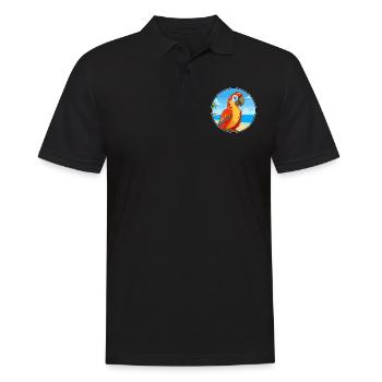 Papagei Aquarell Cartoon Kawaii Clipart Tier - Männer Poloshirt - Schwarz - Vorne - Kai (181cm)