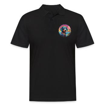 Cao de Gado Transmontano Hunderasse Buntes Cartoo - Männer Poloshirt - Schwarz - Vorne - Kai (181cm)