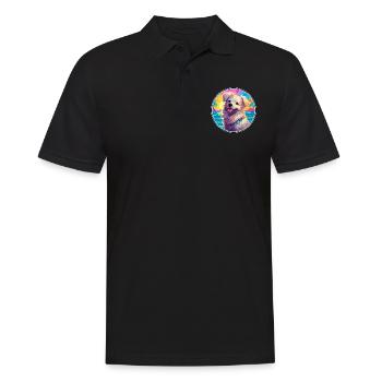Hygenhund chien race coloré dessin animé aquarelle - Polo Homme - noir - Devant - Kai (181cm)
