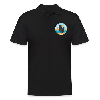 Chien de berger belge chien race Cartoon Kawaii Clipart - Polo Homme - noir - Devant - Kai (181cm)