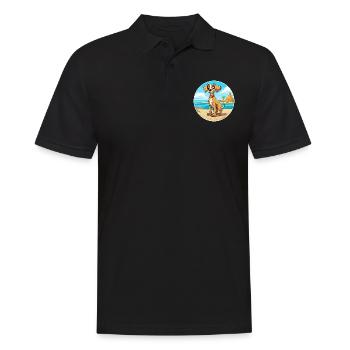 Kombai Dog Breed Cartoon Kawaii Clipart Watercolor - Men's Polo Shirt - black - Front - Kai (181cm)