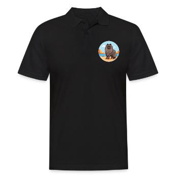 Keeshond Dog Breed Cartoon Kawaii Clipart Dog Pet - Men's Polo Shirt - black - Front - Kai (181cm)