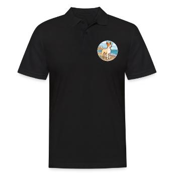 Portugiesisch Podengo Pequeno Hunderasse Cartoon Haustier - Männer Poloshirt - Schwarz - Vorne - Kai (181cm)