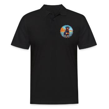 Rottweiler chien race dessin animé Kawaii Clipart chien - Polo Homme - noir - Devant - Kai (181cm)