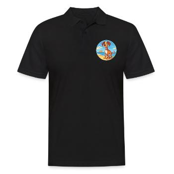 Ratonero Valenciano Race de chien Cartoon Kawaii Dog - Polo Homme - noir - Devant - Kai (181cm)