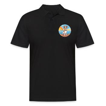 Russell Terrier Hund Rasse Cartoon Kawaii Clipart - Männer Poloshirt - Schwarz - Vorne - Kai (181cm)