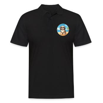 Shih Tzu Hunderasse Cartoon Kawaii Clipart Hund Haustier - Männer Poloshirt - Schwarz - Vorne - Kai (181cm)
