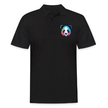 Panda Buntes Aquarell Cartoon Kawaii Tier - Männer Poloshirt - Schwarz - Vorne - Kai (181cm)