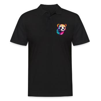 Ferret Colorful Watercolor Cartoon Kawaii Animal - Men's Polo Shirt - black - Front - Kai (181cm)
