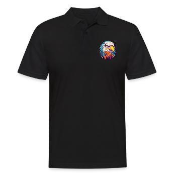 Aigle Aquarelle Colorée Dessin Animé Kawaii Animal - Polo Homme - noir - Devant - Kai (181cm)
