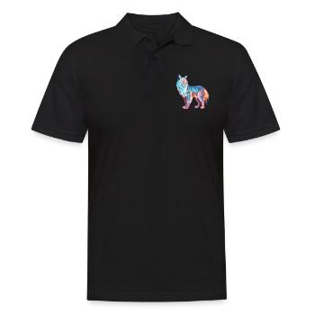 Luchs Buntes Aquarell Cartoon Kawaii Tier - Männer Poloshirt - Schwarz - Vorne - Kai (181cm)