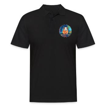 Cochon d’Inde vitrail coloré Cartoon Kawaii A - Polo Homme - noir - Devant - Kai (181cm)