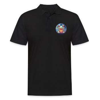 Grenouille vitrail coloré dessin animé Kawaii Animal - Polo Homme - noir - Devant - Kai (181cm)