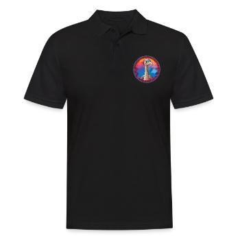 Autruche vitrail coloré dessin animé Kawaii Anim - Polo Homme - noir - Devant - Kai (181cm)