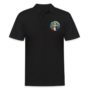 Anaconda Buntglas Bunt Karikatur Kawaii Ani - Männer Poloshirt - Schwarz - Vorne - Kai (181cm)