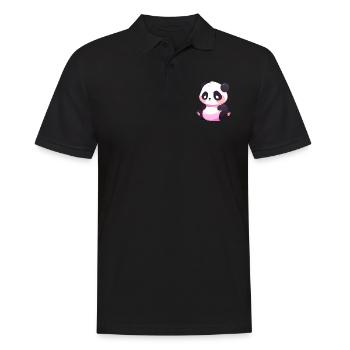 Panda Mignon Heureux Kawaii Cartoon Clipart Animal - Polo Homme - noir - Devant - Kai (181cm)