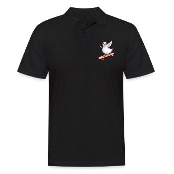 Drôle Dove Kawaii Cartoon Pet Jouant Skateboard - Polo Homme - noir - Devant - Kai (181cm)