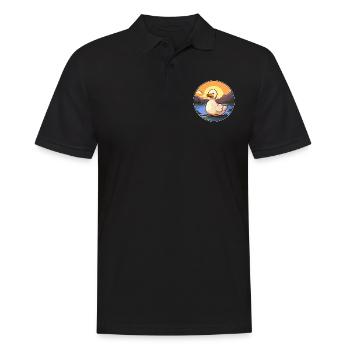 Ente buntes Aquarell Cartoon Kawaii Tier - Männer Poloshirt - Schwarz - Vorne - Kai (181cm)