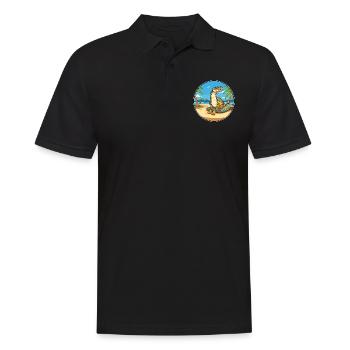 Anaconda Watercolor Cartoon Kawaii Clipart Animal - Men's Polo Shirt - black - Front - Kai (181cm)