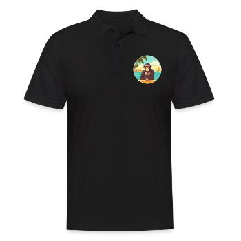 Chimpanzé aquarelle dessin animé Kawaii Clipart animal de compagnie - Polo Homme - noir - Devant - Kai (181cm)