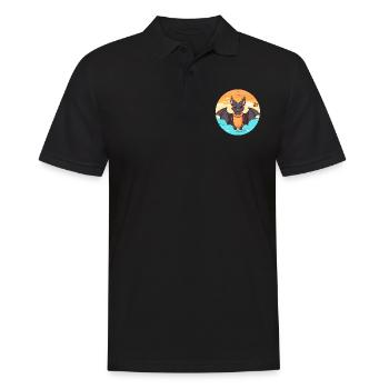 Fledermaus Aquarell Cartoon Kawaii Clipart Tier - Männer Poloshirt - Schwarz - Vorne - Kai (181cm)