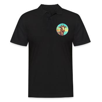 Ziege Aquarell Cartoon Kawaii Clipart Tier - Männer Poloshirt - Schwarz - Vorne - Kai (181cm)